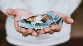 Des espèces dans des mains