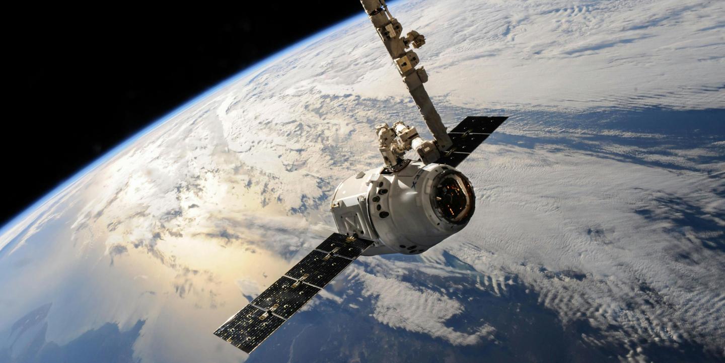 A satellite in space.