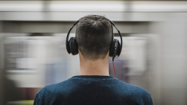 Man with headphones on