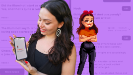 Sophia Smith Galer avec un téléphone